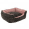 Bed Supersoft firkantet Rosa/grå