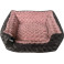 Bed Supersoft firkantet Rosa/grå