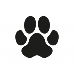 K-design Pawprint Black 7cm Sticker