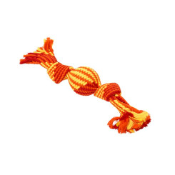 BUSTER Colour Squeak Rope m/vinylbold, Rød/orange/gul, L, 40 cm